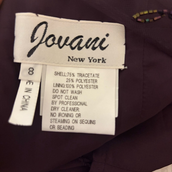 Vintage Jovani Purple Beaded Column Gown Dress Size 8 - Picture 14 of 15